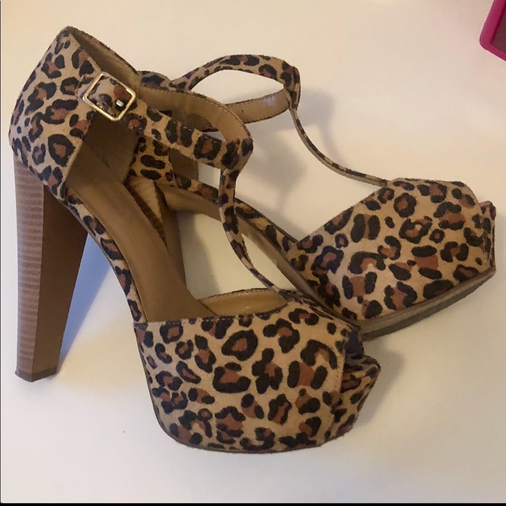 Leopard Print Chunky Heal Platform Heel